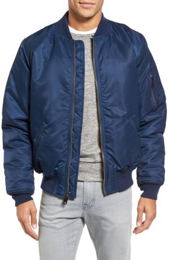 Men's Schott Nyc Ma-1 Flight Jacket, Size - Blue