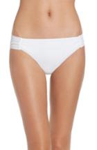 Women's Trina Turk Shirred Side Bikini Bottoms - White