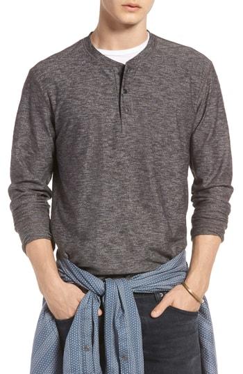 Men's Treasure & Bond Slub Long Sleeve Henley - Black