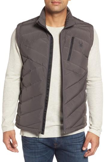 Men's Spyder Syrround Down Vest, Size - Grey