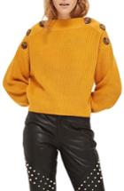 Women's Topshop Button Shoulder Rib Sweater
