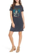 Women's Mimi Chica Doors Distressed Band T-shirt Dress - Black