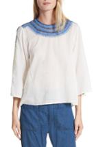 Women's The Great. The Oasis Embroidered Top - Ivory