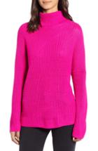 Women's Chelsea28 Stitch Interest Turtleneck Sweater, Size - Pink