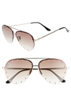 Women's Prive Revaux The Sixth Man 60mm Studded Aviator Sunglasses - Brown