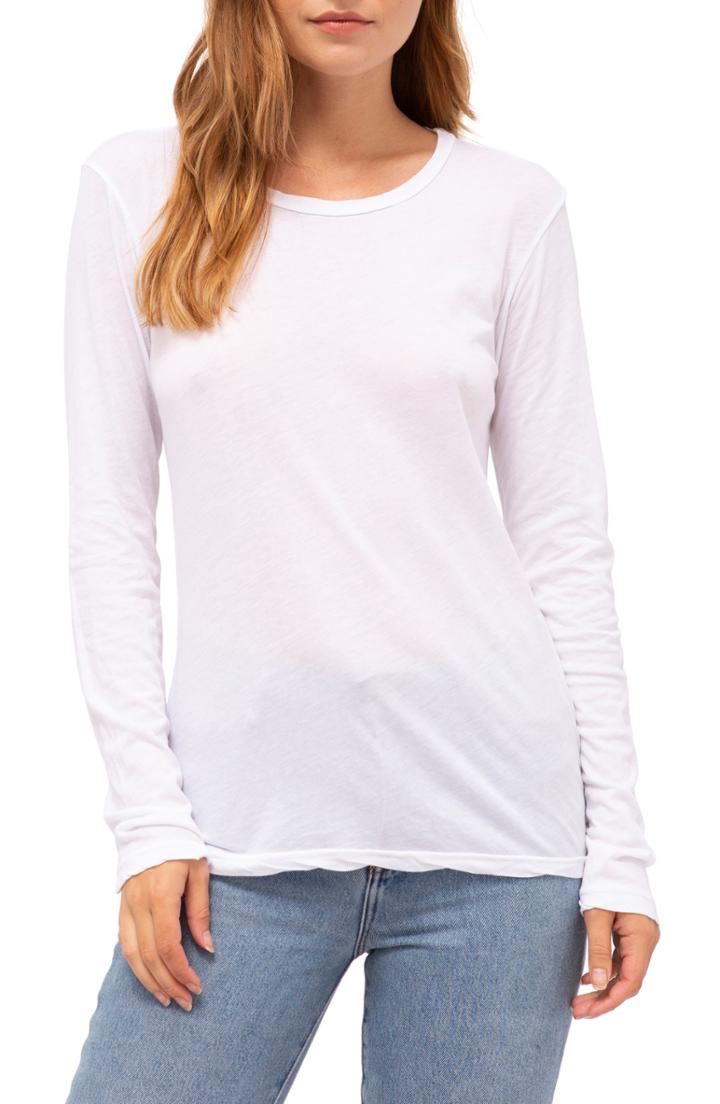 Women's Stateside Long Sleeve Slub Cotton Tee - White