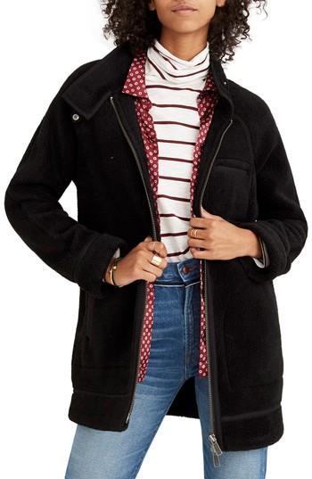 Women's Madewell Cocoon Coat, Size - Black