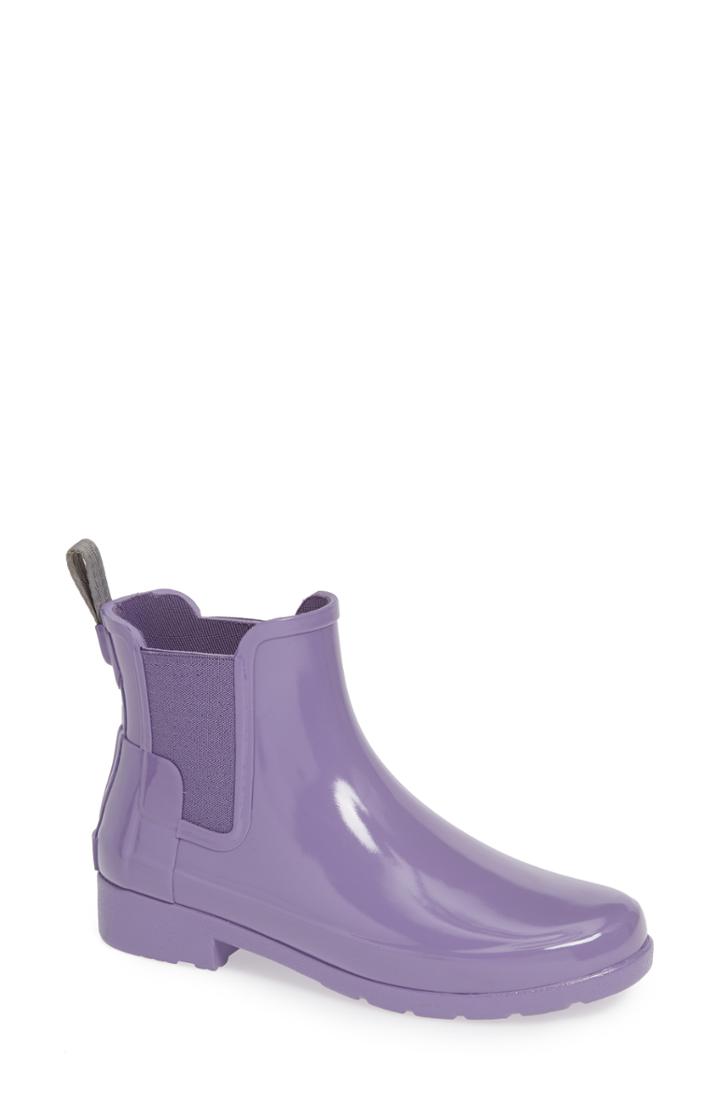 Women's Hunter Original Refined Chelsea Waterproof Rain Boot M - Purple