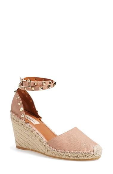 Women's Valentino 'rockstud' Espadrille Wedge