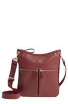 Longchamp 'veau' Leather Crossbody Bag - Red