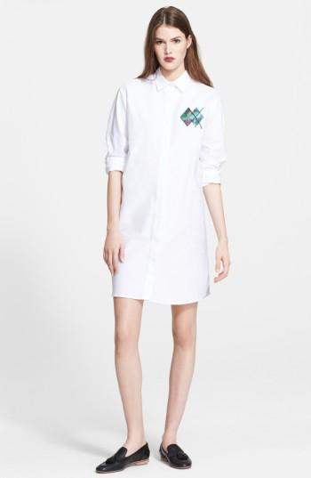 Women's Msgm Applique Detail Cotton Shirtdress