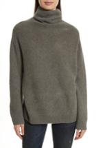 Women's Vince Boxy Mock Neck Cashmere Sweater - Green
