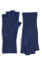 Women's Halogen Cashmere Fingerless Gloves, Size - Blue