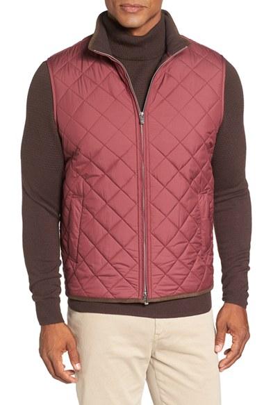 Men's Peter Millar 'hudson' Lightweight Quilted Vest - Red