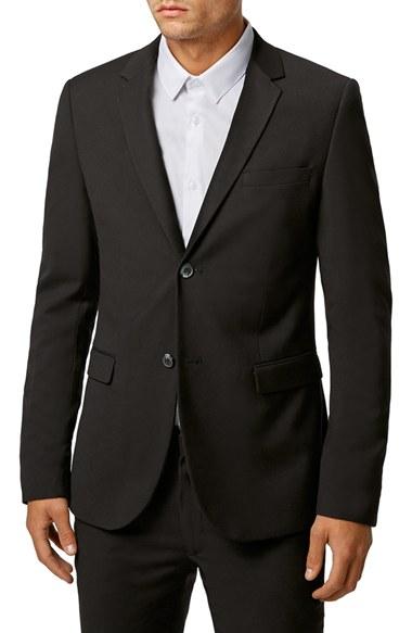 Men's Topman Ultra Skinny Black Suit Jacket - Black