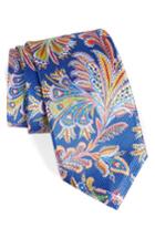 Men's David Donahue Paisley Silk Tie, Size X-long - Blue