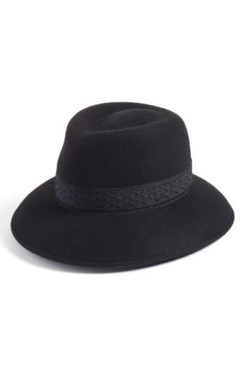 Women's Eric Javits Pop Kim Wool Felt Fedora - Black