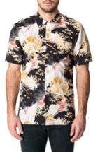 Men's 7 Diamonds Smiling Faces Slim Fit Short Sleeve Sport Shirt - Black