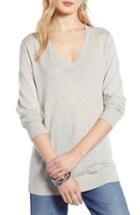 Women's Halogen Relaxed V-neck Sweater - Grey