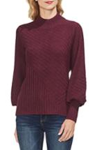 Women's Vince Camuto Mix Cable Balloon Sleeve Cotton Blend Sweater - Red