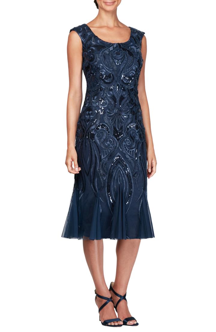 Women's Alex Evenings Sequin Embroidered Cocktail Dress
