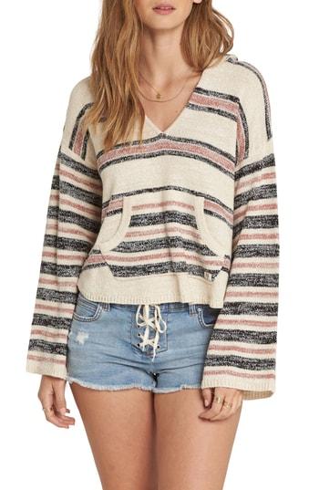 Women's Billabong Baja Beach Knit Hooded Top - Ivory