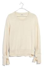 Women's Madewell Tie Cuff Pullover Sweater - Ivory