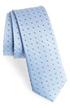 Men's Calibrate Dot Silk Blend Skinny Tie, Size - Blue