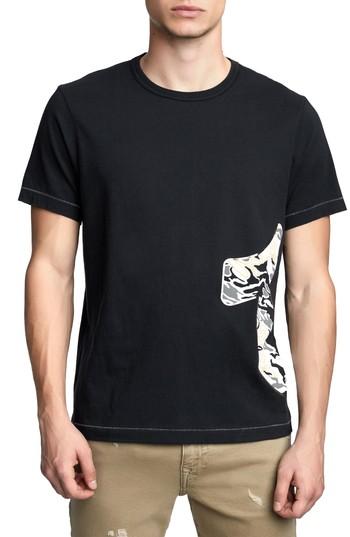 Men's True Religion Brand Jeans Pop Camo Logo T-shirt - Black