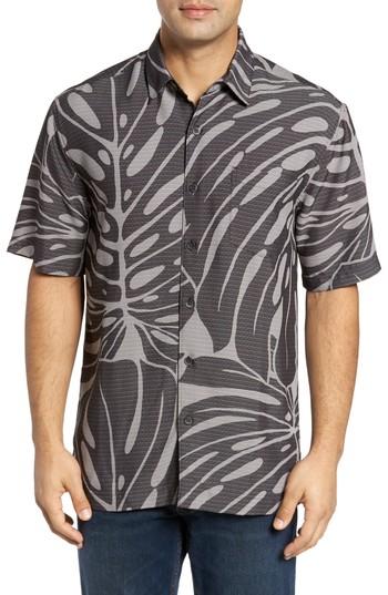 Men's Kahala Syri's Leaf Classic Fit Print Sport Shirt - Grey