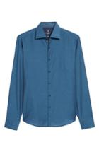 Men's Stone Rose Slim Fit Diamond Twill Sport Shirt (xxl) - Blue