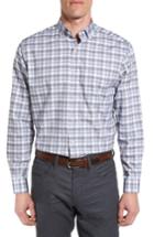 Men's Maker & Company Tailored Fit Windowpane Sport Shirt, Size - Blue