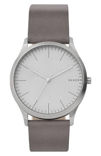 Men's Skagen Jorn Leather Strap Watch, 41mm