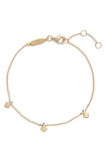 Women's Argento Vivo Beaded Enamel Diamond Drop Bracelet