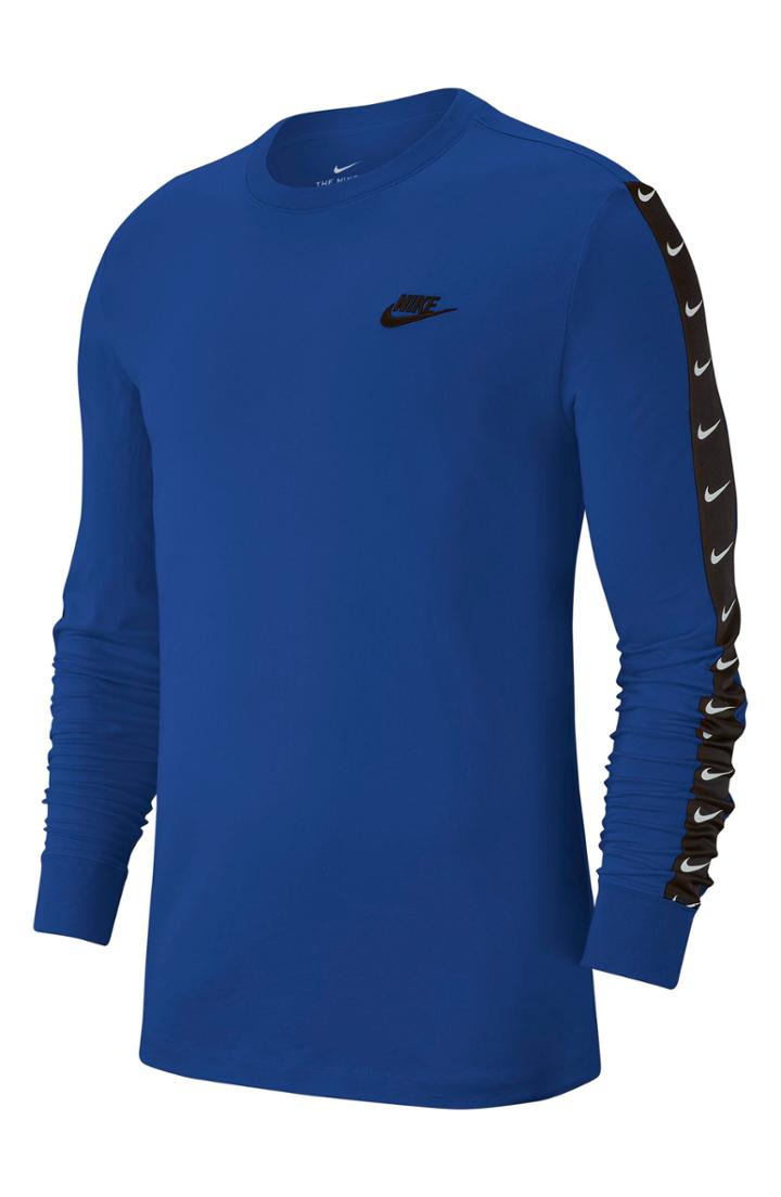 Men's Nike Nsw Swoosh Logo Long Sleeve T-shirt R - Blue