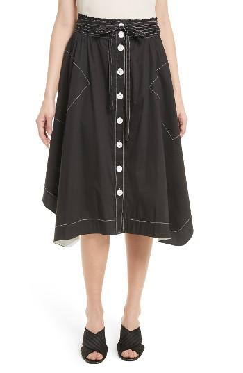 Women's Tracy Reese Button Front Skirt - Black