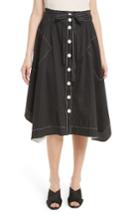 Women's Tracy Reese Button Front Skirt - Black