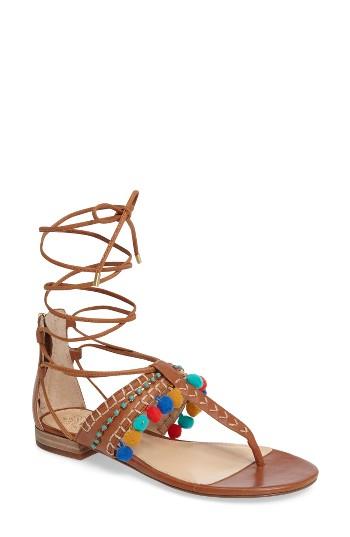 Women's Vince Camuto Balisa Embellished Lace-up Sandal M - Brown