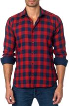 Men's Jared Lang Trim Fit Check Sport Shirt, Size - Red