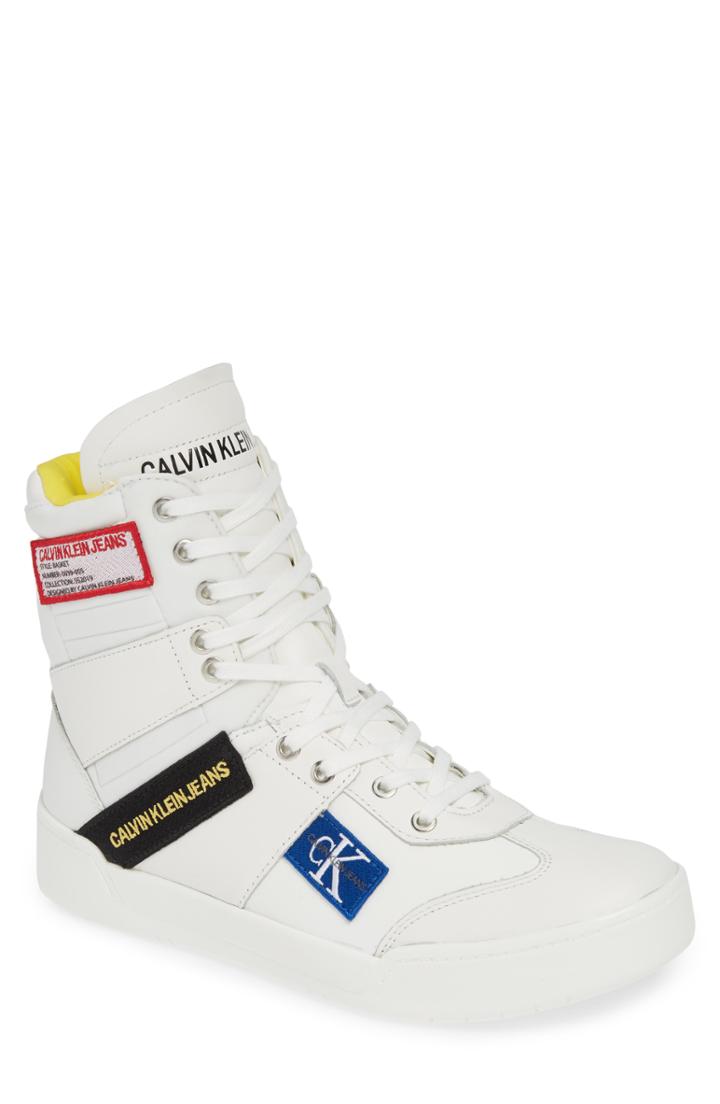 Men's Calvin Klein Jeans Norton Action High Top Sneaker M - White