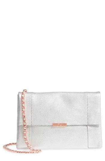 Ted Baker London Parson Leather Crossbody Bag - Metallic