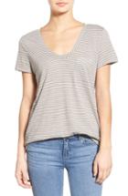 Women's Caslon Relaxed Slub Knit U-neck Tee, Size - Grey