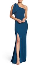 Women's Dress The Population One-shoulder Crepe Gown, Size - Blue