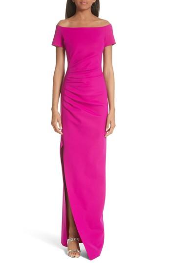 Women's Chiara Boni La Petite Robe Divis Off The Shoulder Column Gown Us / 38 It - Pink