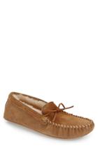 Men's Minnetonka Genuine Shearling Lined Leather Slipper