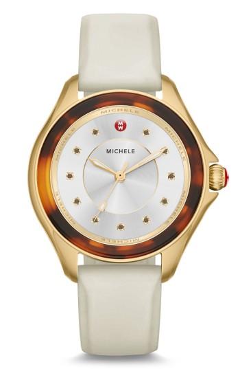Women's Michele Cape Jewel Head & Silicone Strap Watch, 40mm