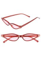 Women's Glance Eyewear 53mm Slim Cat Eye Sunglasses - Red/ Pink Lens