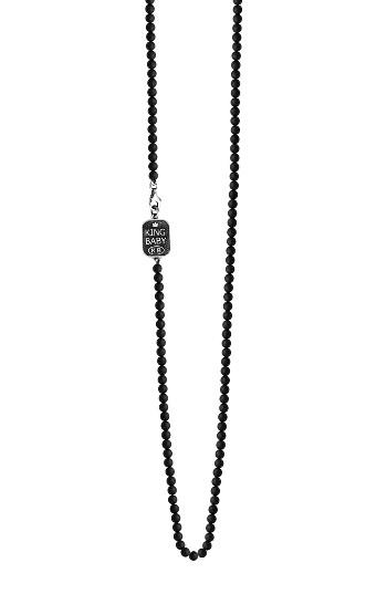 Men's King Baby Onyx Bead Necklace
