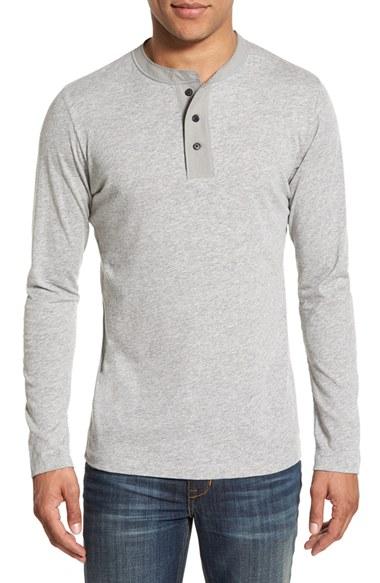 Men's Billy Reid 'sanders' Henley, Size - Grey
