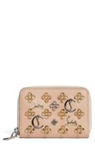 Women's Christian Louboutin Panettone Leather Coin Purse - Beige